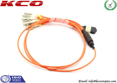 ISO9001 OM2 Multimode MPO Breakout Cable with 0.3dB Insertion Loss MPO Fan-out Cable