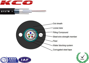 2-24 Cores Single Mode Central Loose Tube GYXTW Fiber Optic Cable Armored Outdoor Optical Fiber Cable