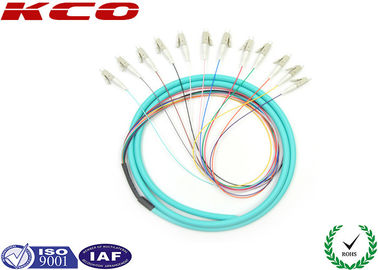 Simplex Fanout LC OM3 OM4 Patch Cord 50 / 125 10G Fiber Optic Pigtails PVC Cover