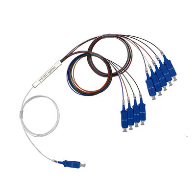 1x6 Mini Tube Type PLC Fiber Optic Splitter with SC UPC Connector Blockless Planar Lightwave Circuit Splitter