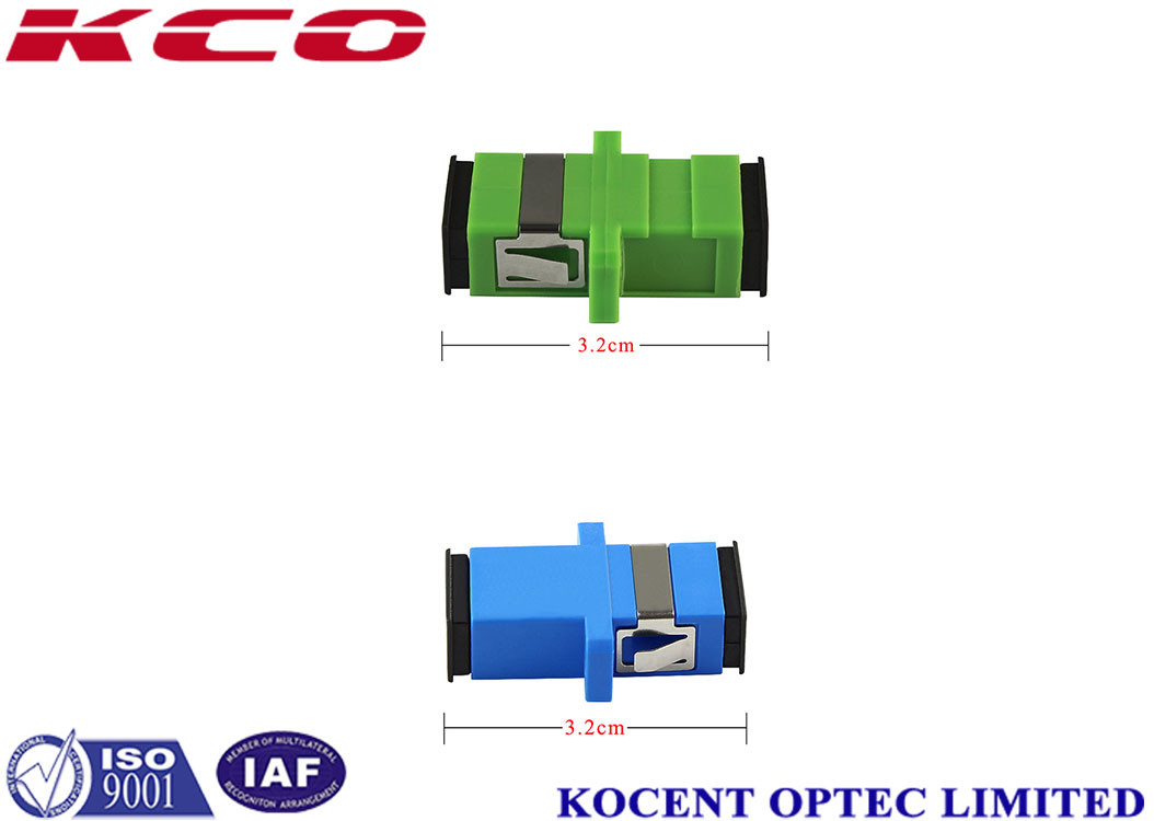 อะแดปเตอร์ไฟเบอร์ออปติก SC/APC SC/UPC สีฟ้า พร้อมหน้าแปลน