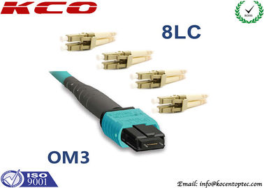 8 Cores OM3 10G MPO MTP Patch Cord LC Multimode MPO Fiber Patch Cord for Data Center