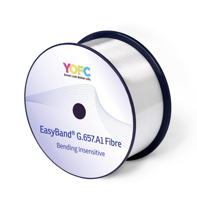 YOFC G657A1 EasyBand Bending Insensitive SM Fiber Core สปูลไฟเบอร์ออปติกส์เปล่า สําหรับสายไฟเบอร์ออปติกส์
