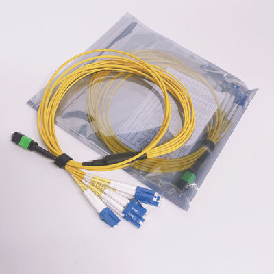 Single Mode 8fibers APC MPO-8 MTP-8 To LC Duplex Fiber Optical Break-out Patch Cable Polarity Method A B C 