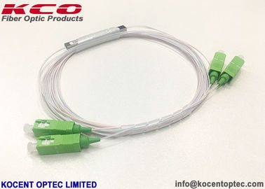 2 * 2 มินิ PLC แยกใยแก้วนำแสงเชื่อมต่อ SC / APC สำหรับ FTTH FTTA 0.9mm 1.0m