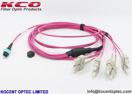 OM4 LSZH MPO MTP Patch Cord 8 12 24 Core MPO Fiber Patch Cable for Data Center