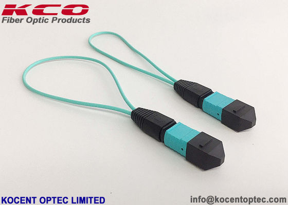 LSZH Cover OM3 0.3m MPO MTP Loop Back Patch Cord for 40G 100G Transceiver Testing