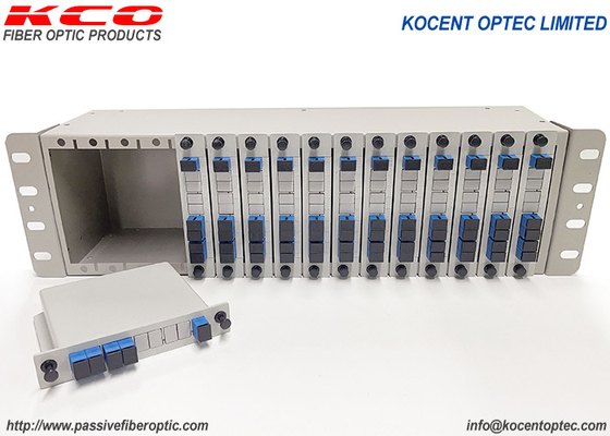 3U 19 นิ้ว ODF ไฟเบอร์ออปติก 1x4 PLC ไฟเบอร์ Splitter Chassic Rack Mount Patch Panel 14 16 สล็อต